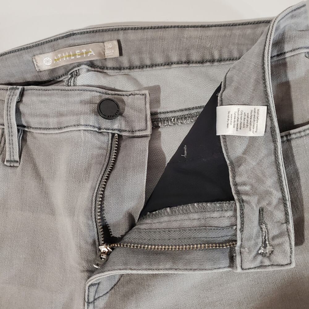 Athleta Skulptek Skinny Crop Jeans Womens Size 10 Granite Gray Fade Performance - Picture 6 of 11